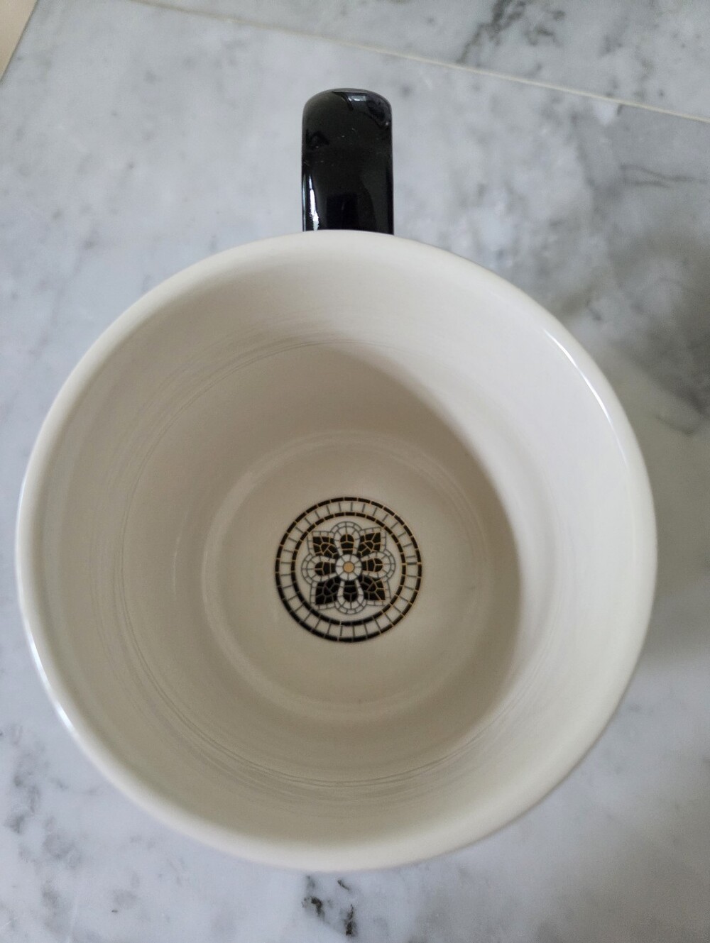 Anthropologie Bistro Tile Stoneware Mug Monogram Initial Letter J - Picture 3 of 5